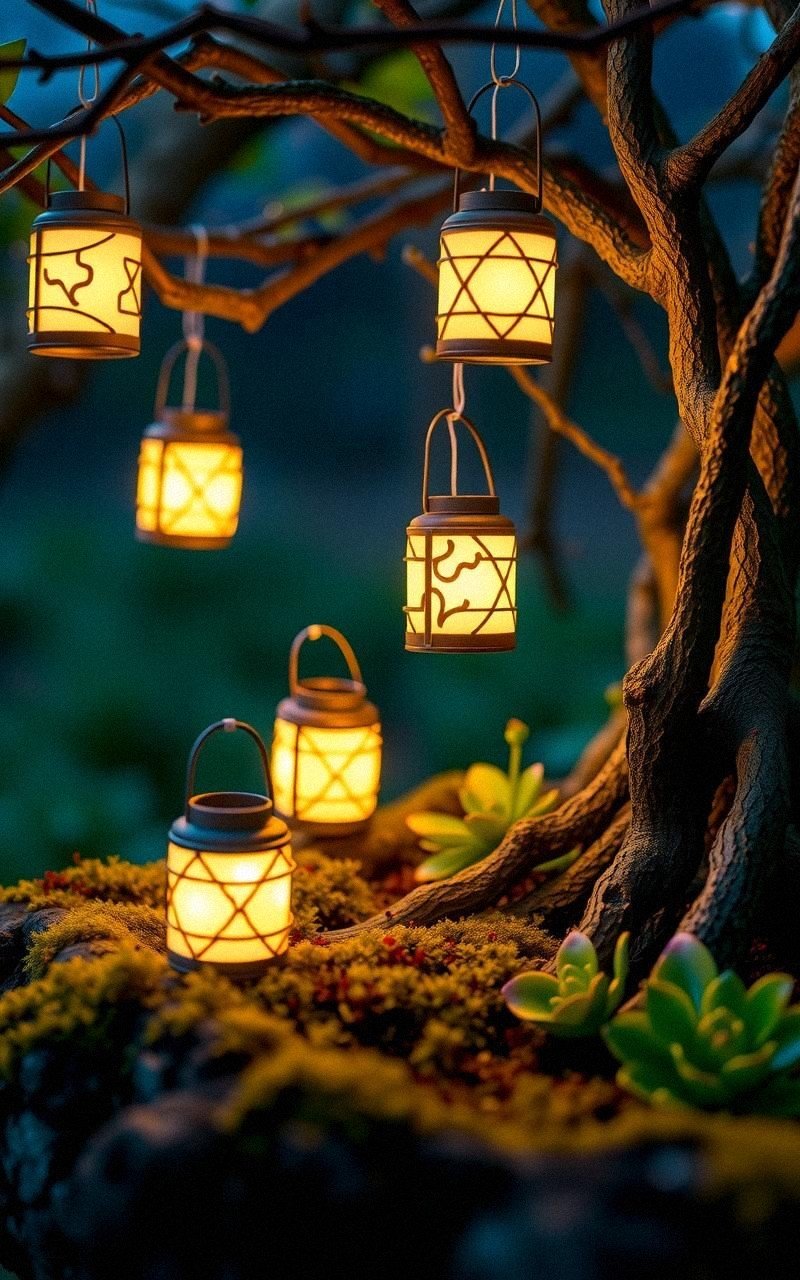 Fairy Lanterns Glowing With Soft Warm Light