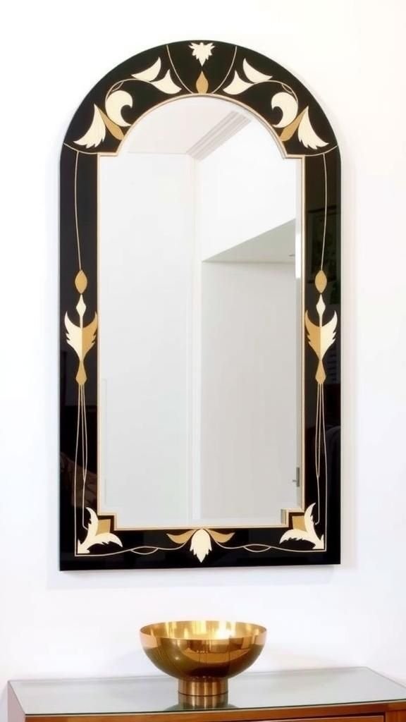 Art Deco Mirror Border With Glam Graphic Flair