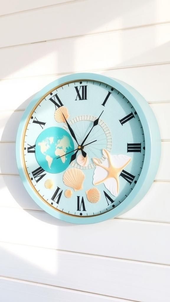 Coastal Seashell Wall Clock Face Refresh