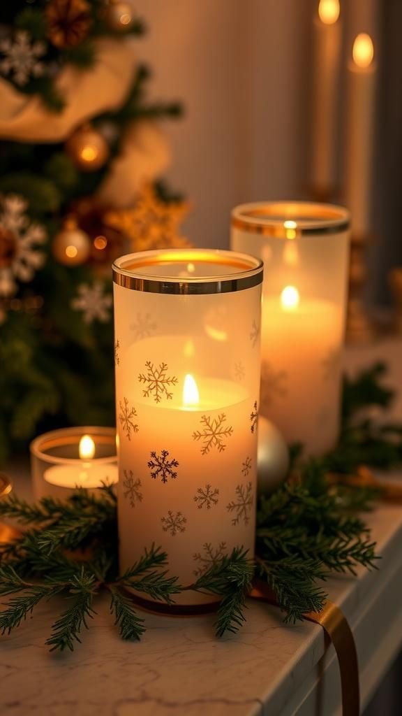 Holiday Candle Holders With Vellum Glow