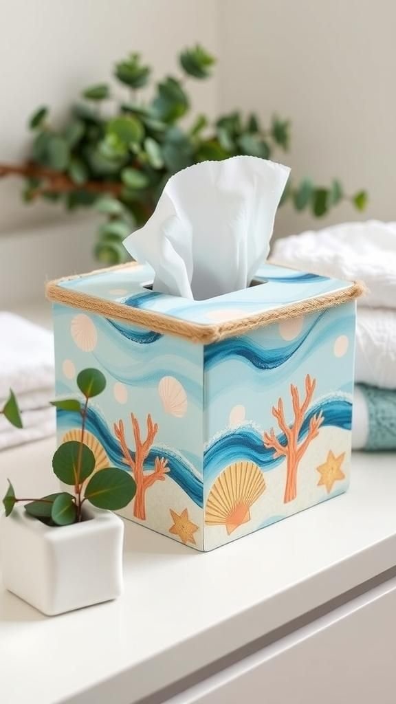 Ocean-Themed Tissue Box For Breezy Bathrooms