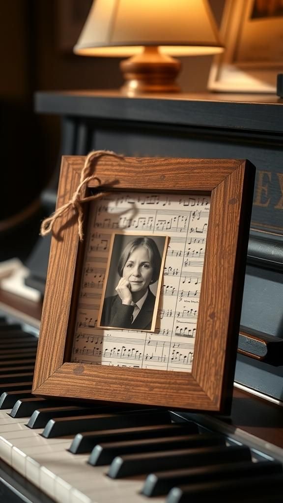 Rustic Sheet Music Picture Frame Accent