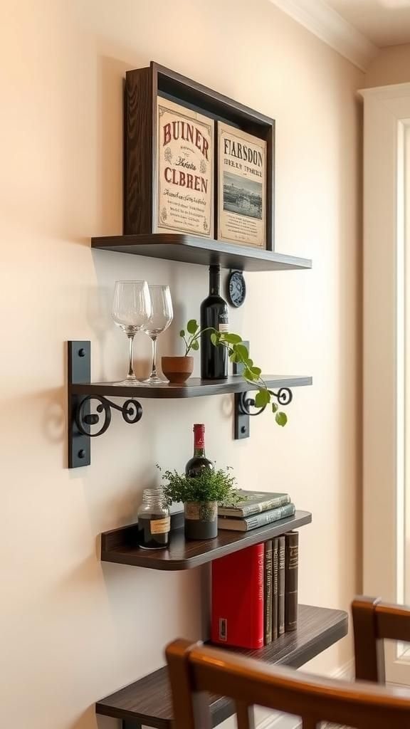 Wine Crate Wall Shelf With Graphic Facades