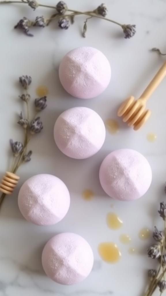 Calming Lavender Honey Cloud Bath Bombs