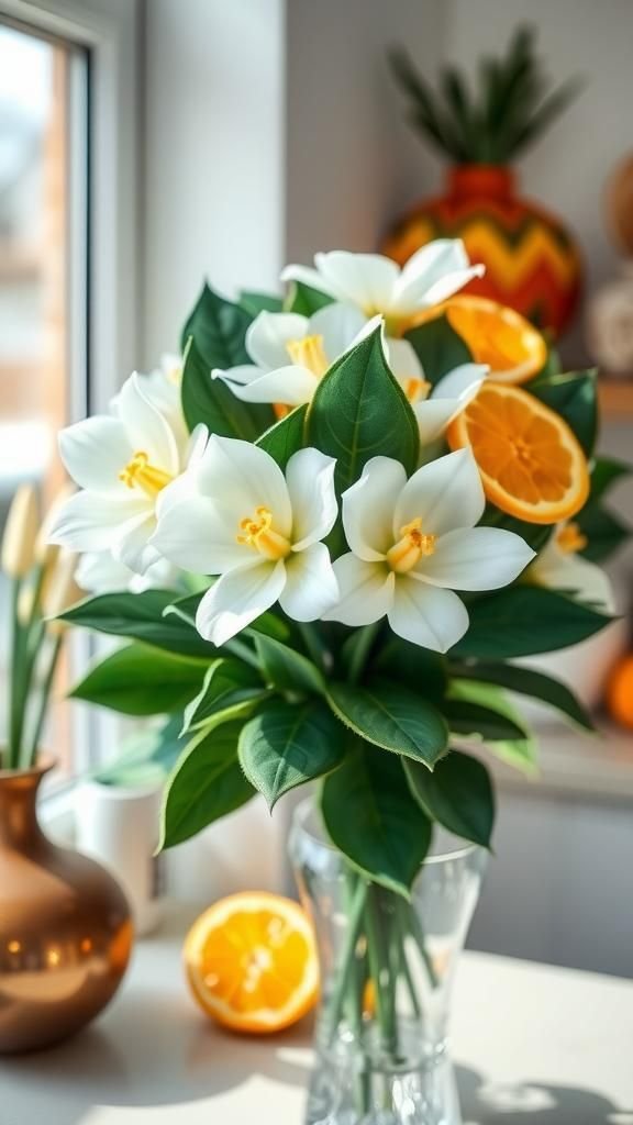 Citrus Blossom Bouquet With Felt Orange Slices