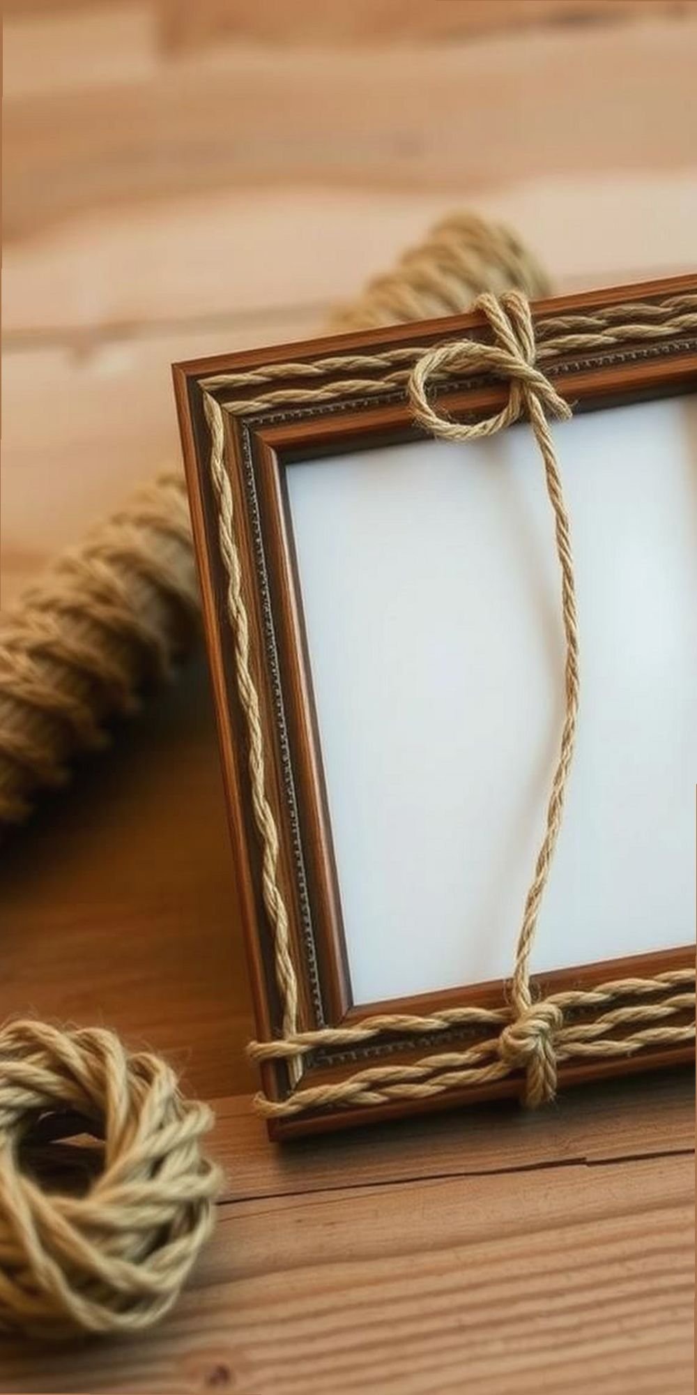Twine-Wrapped Frame For Rustic Minimalism