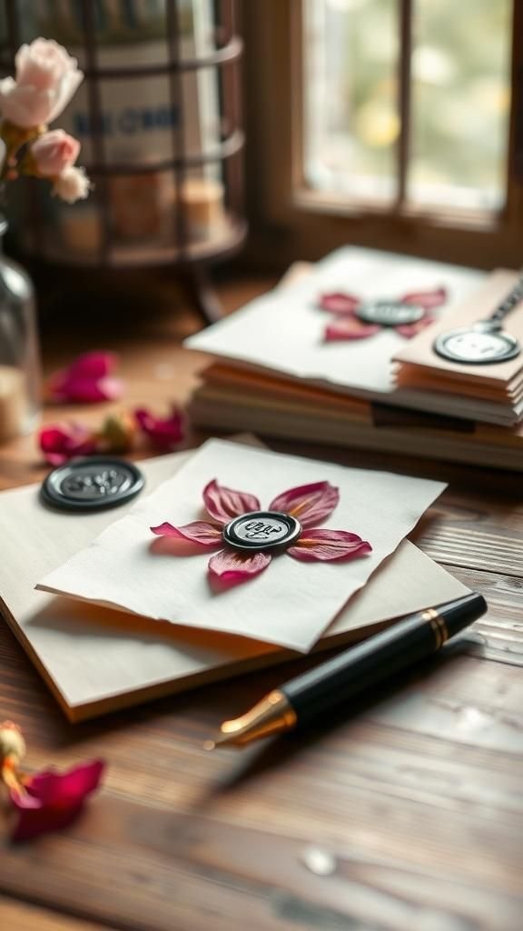 Botanical Greeting Cards with Handmade Paper
