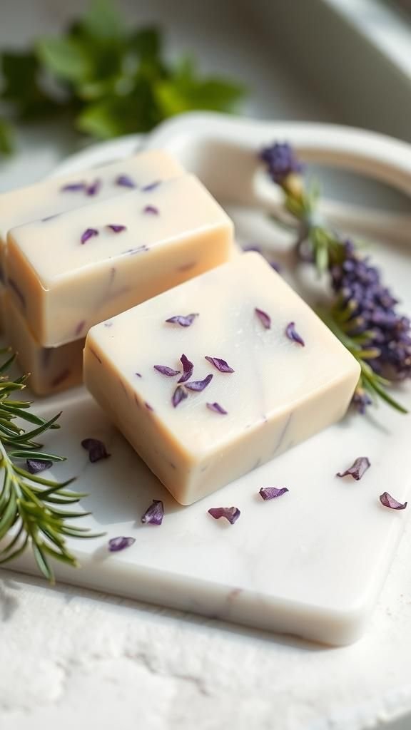 Botanical Soap Bars with Petal Confetti