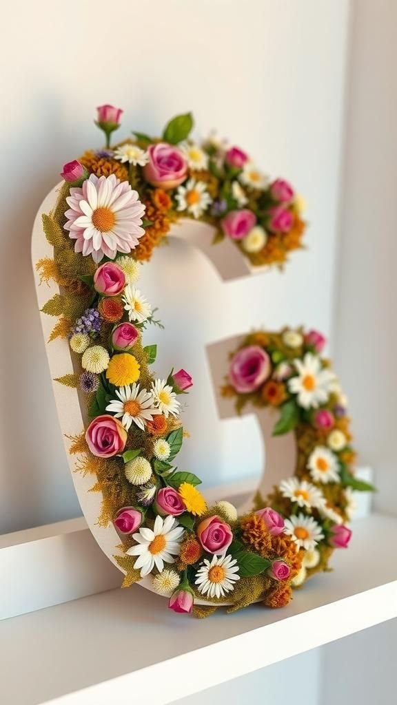 Floral Letter Monogram Covered in Blooms