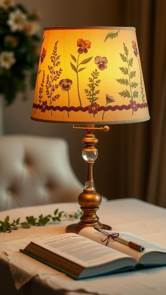 Pressed Petal Lampshade for Cozy Evenings