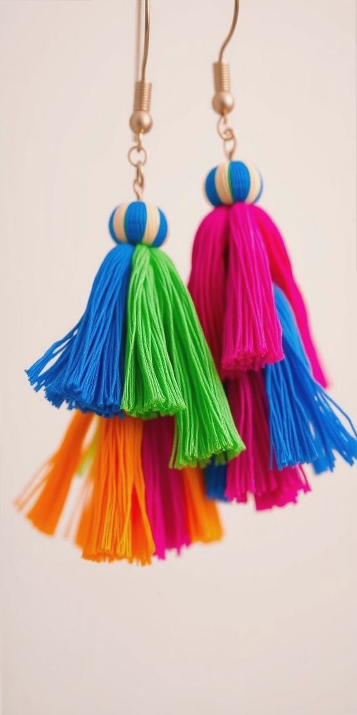 Elegant Tassel Earrings Made From Thread