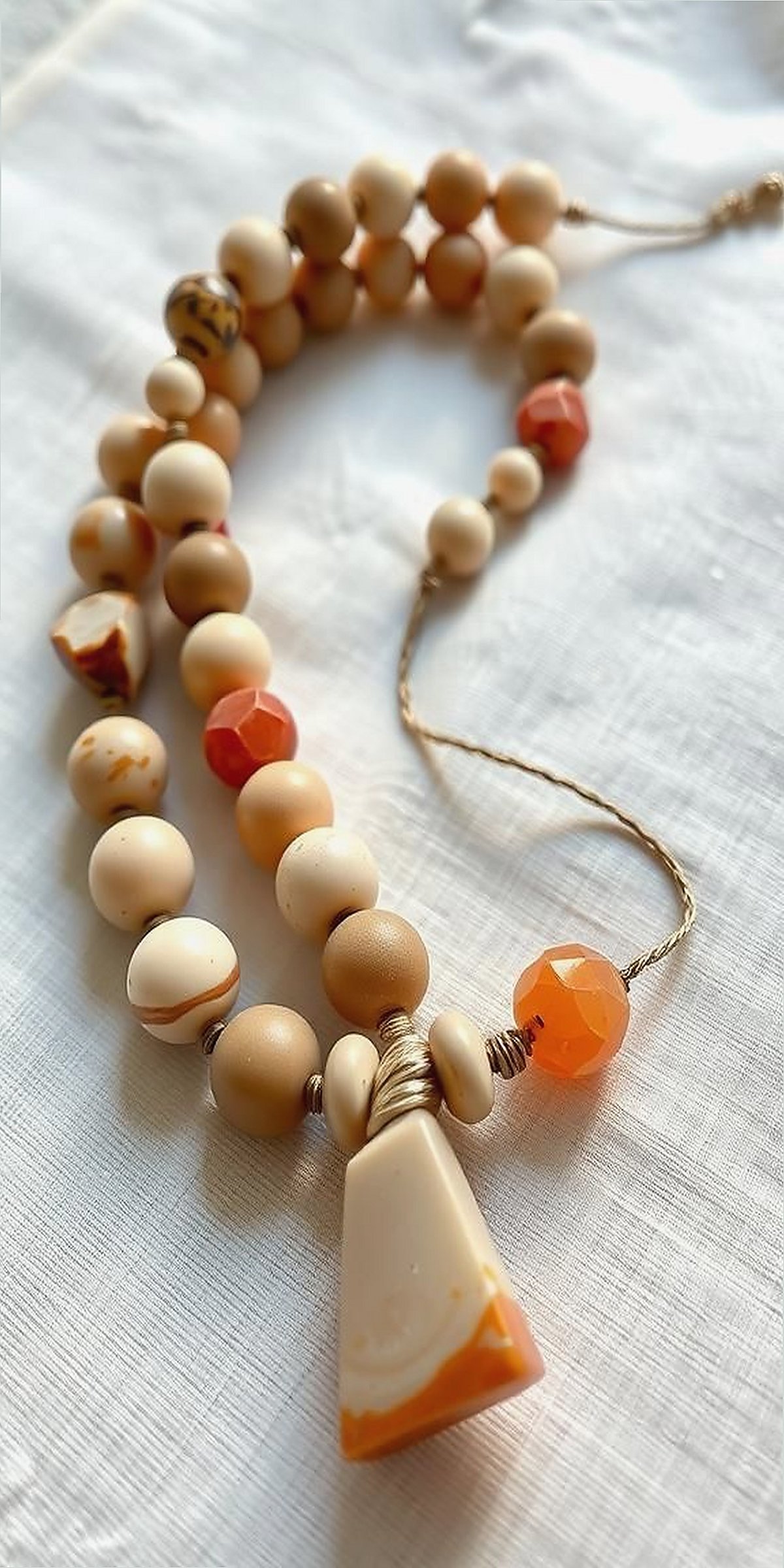 Natural Stone Bead Necklaces With Adjustable Length