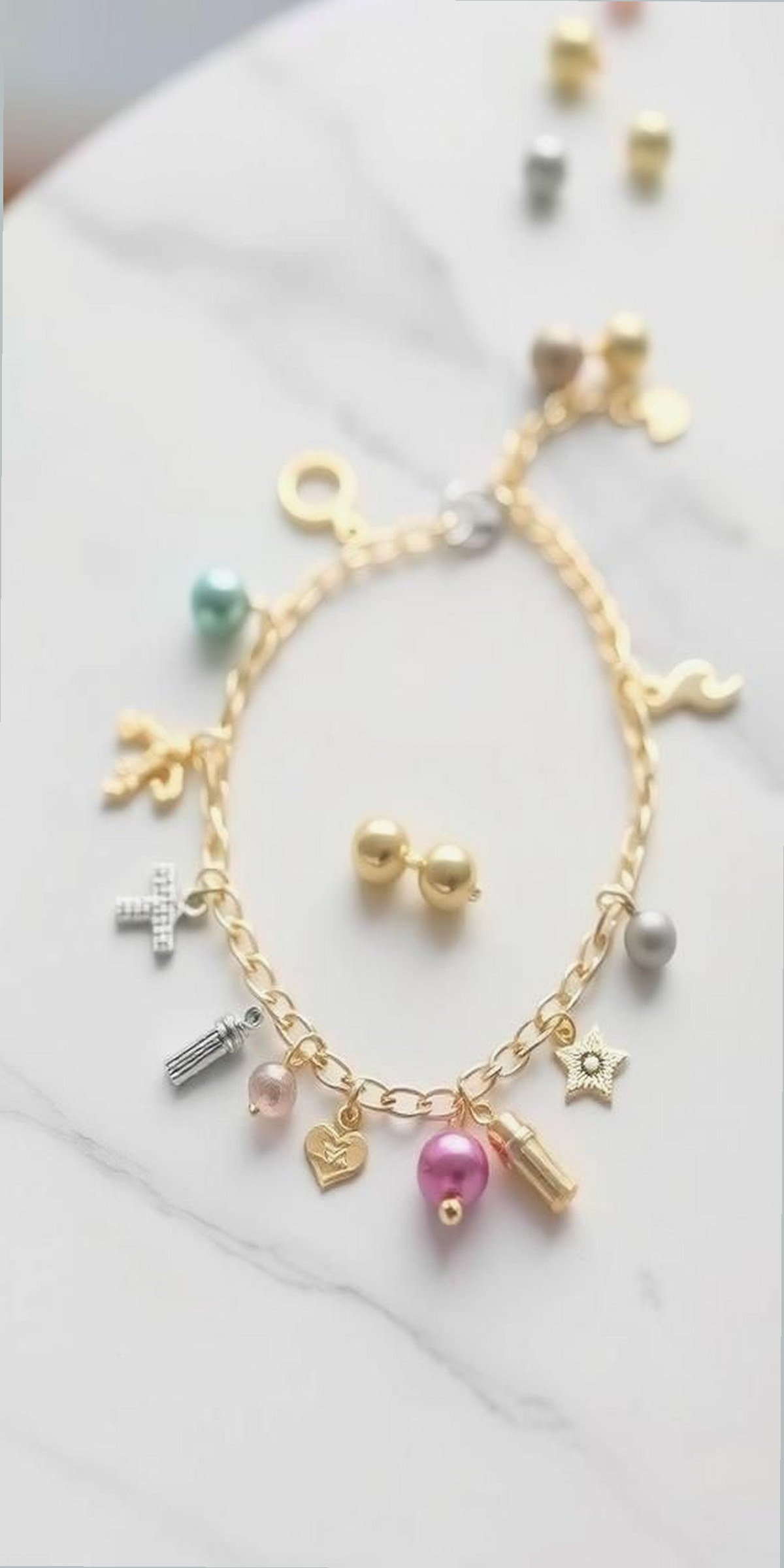 Simple Charm Bracelets With Metal Link Chains