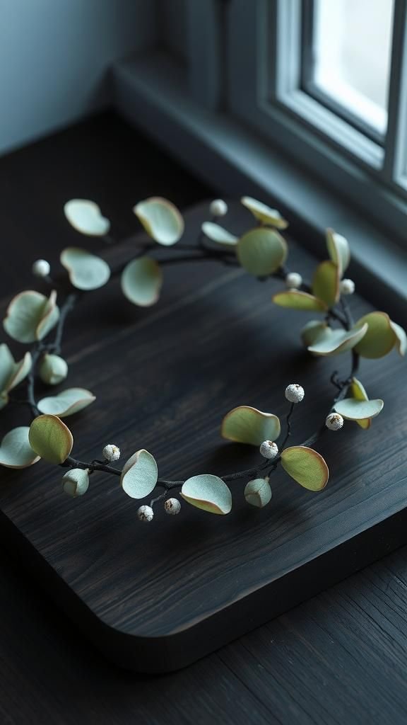 Eucalyptus Greenery Garland Crown With Silvery Leaves