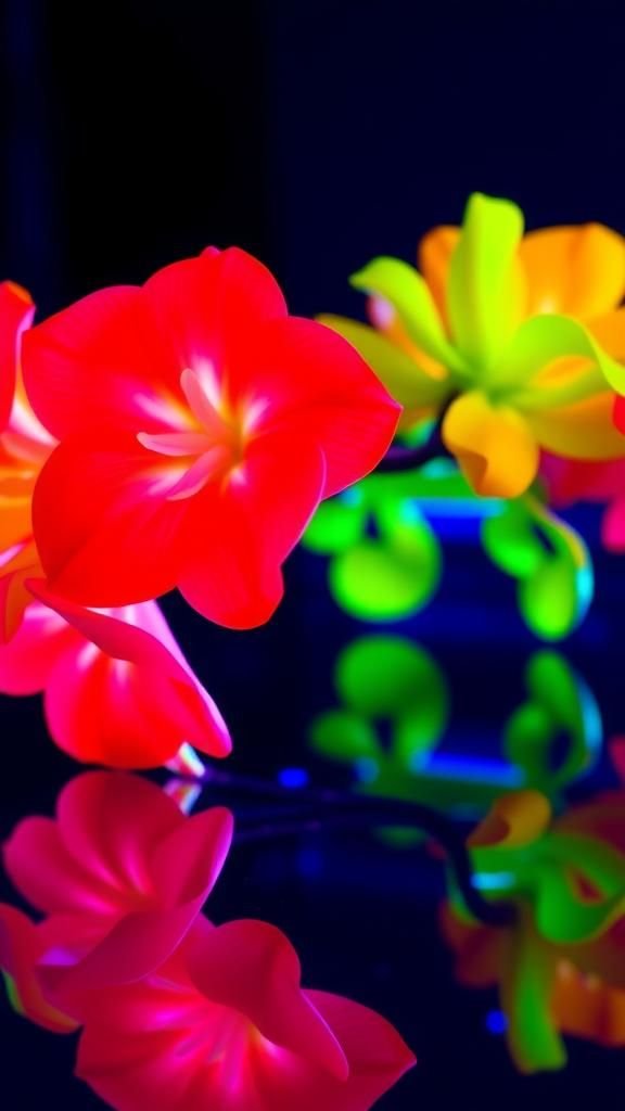 Neon-Dyed Petals Electric Party Crown With LEDs