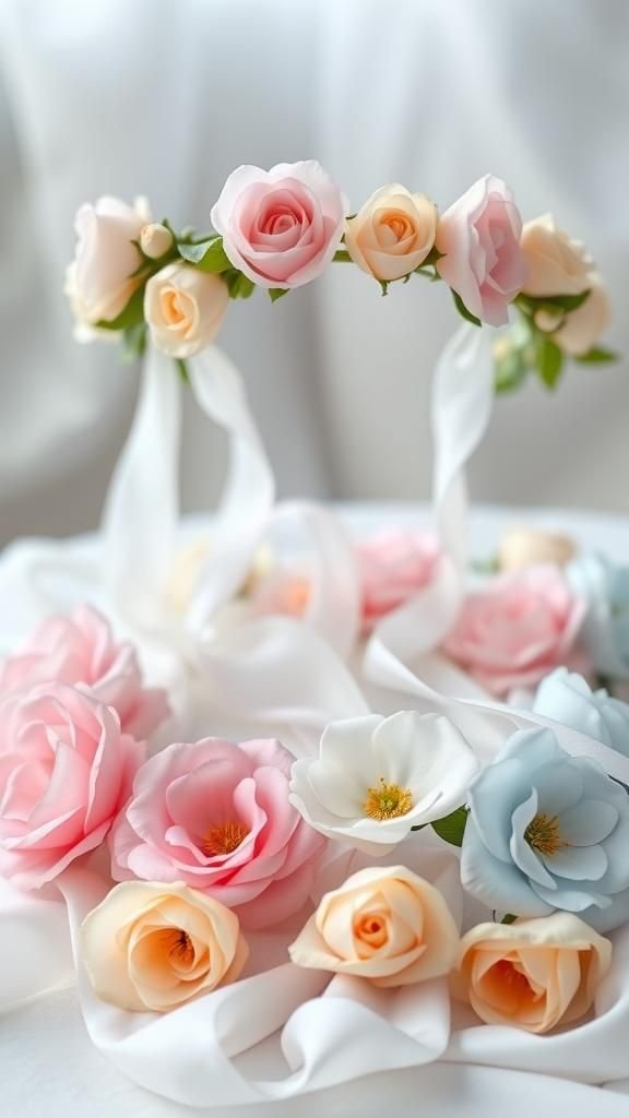 Ribbon-Tie Pastel Blossom Circlet For Daydream Auras