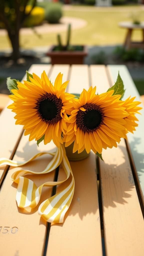 Sunflower Golden Glow Festival Crown With Ribbons