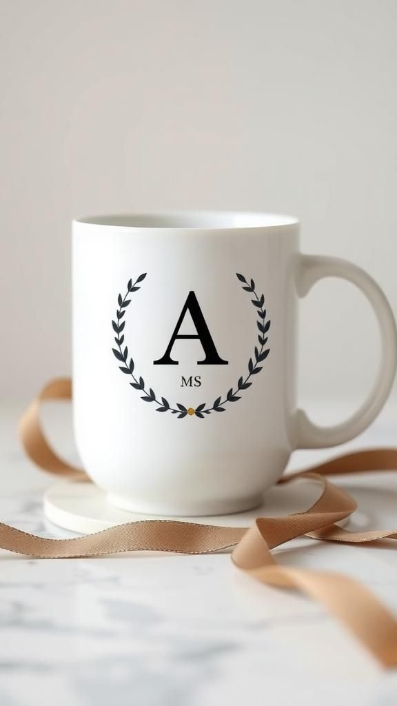 Minimalist Initial With Laurel Wreath