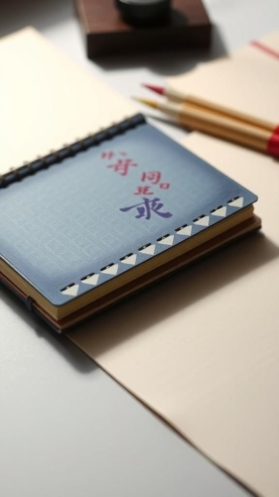 Japanese Stab-Bound Notebook With Geometric Thread