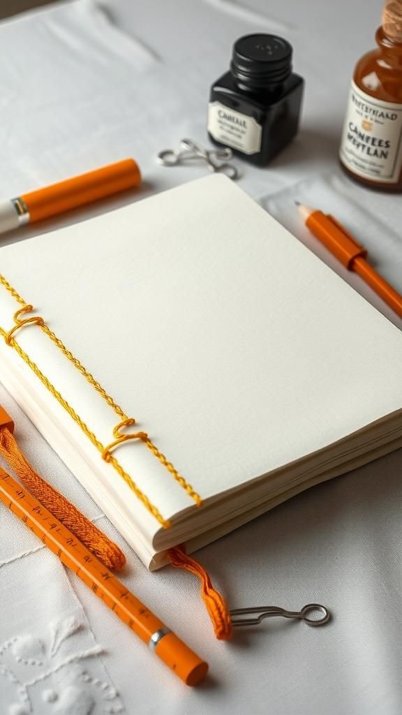 Lay-Flat Coptic-Stitched Sketchbook With Exposed Spine