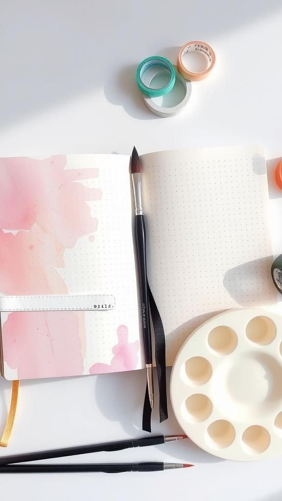 Watercolor-Splash Bullet Journal With Soft Gradients