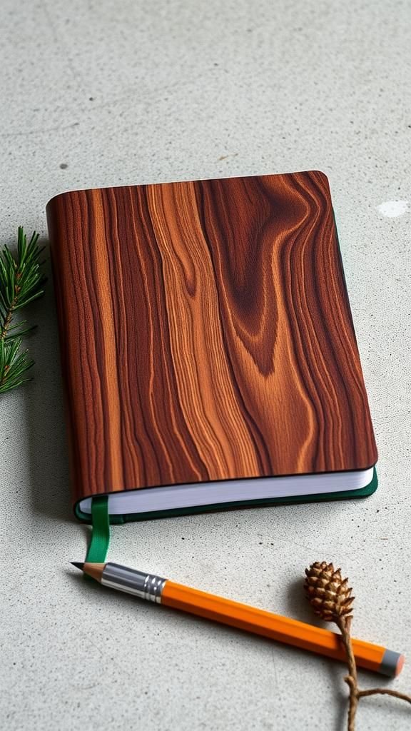 Wood Veneer Cover Journal With Natural Grain