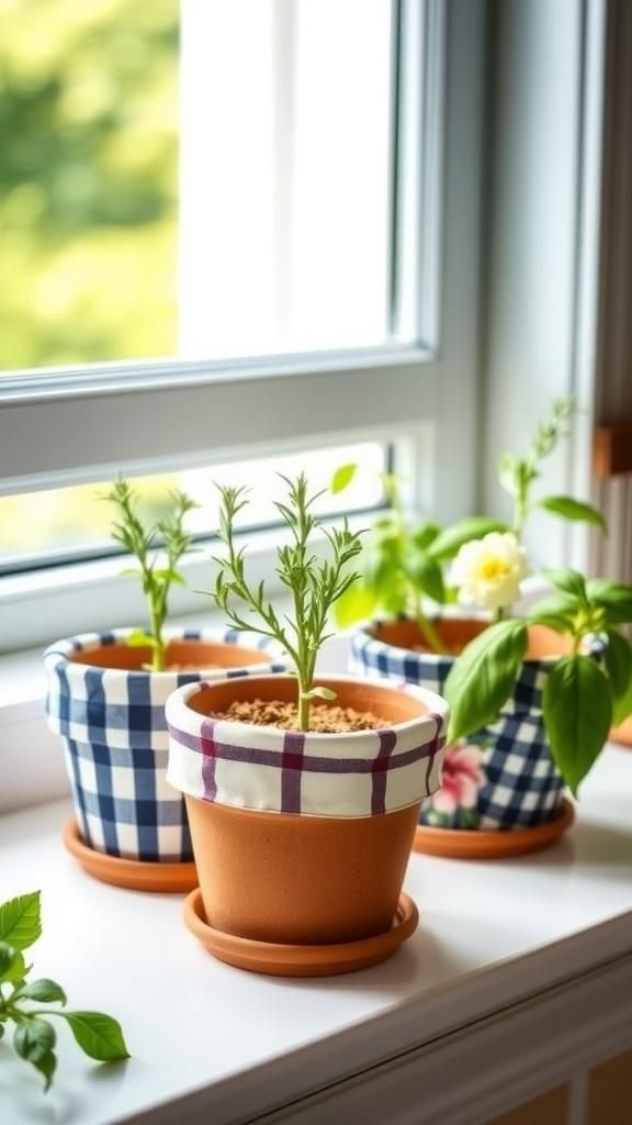 Fabric-Covered Planters With Clean Modern Lines