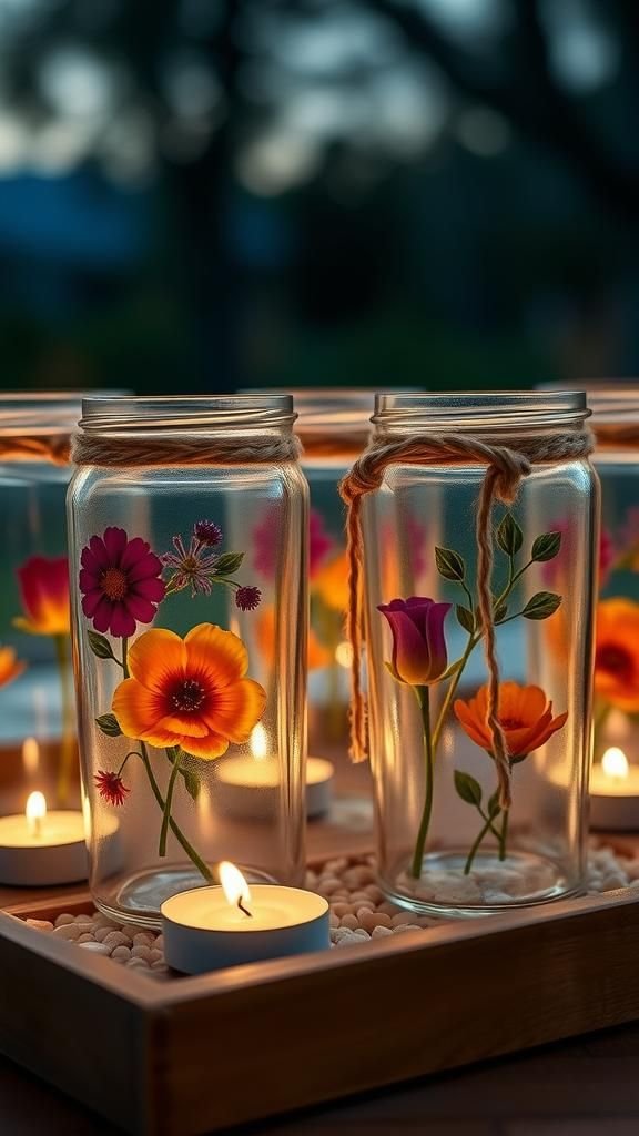 Pressed Flower Jar Lanterns For Soft Glow