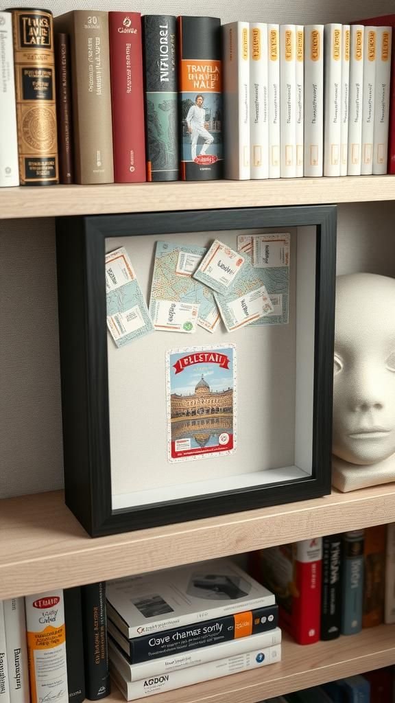 Travel Ticket Shadow Box Memory Display