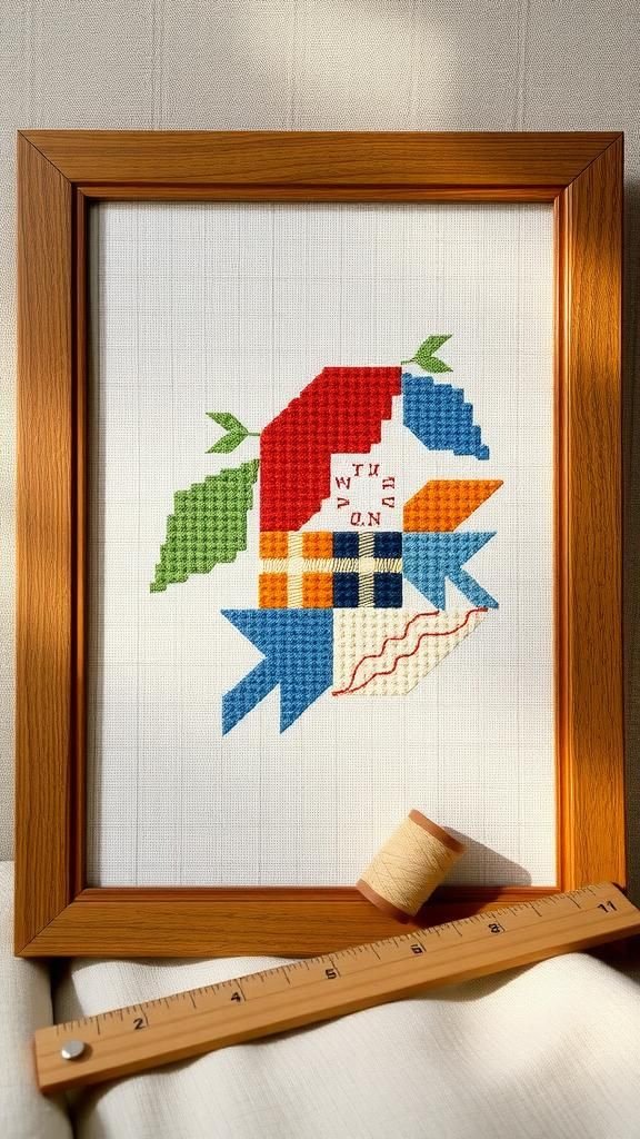 Quilt-Inspired Patchwork Blocks In Thread