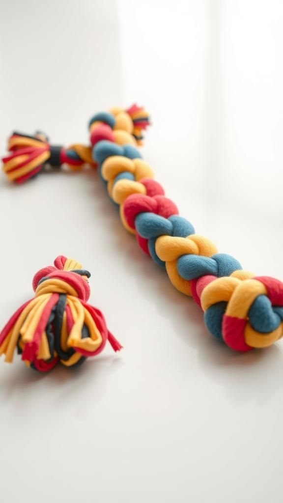 Braided Fleece Dog Tug Toy From Scraps