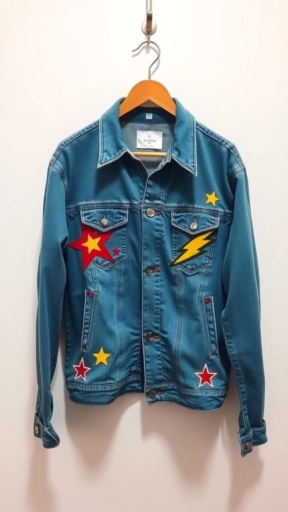 Denim Patch Appliqués Fused Onto Jackets Or Jeans