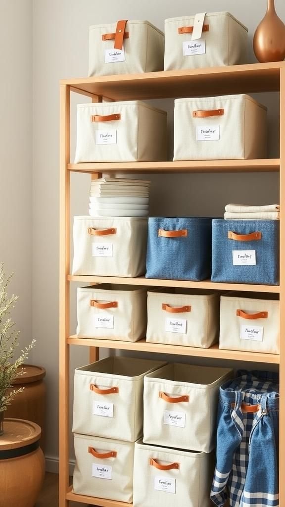 Fabric-Covered Storage Bins For Stylish Organization