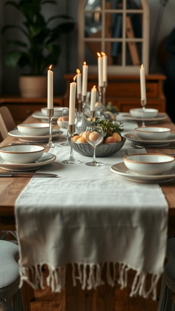 Frayed-Edge Linen Table Runner For Cozy Gatherings