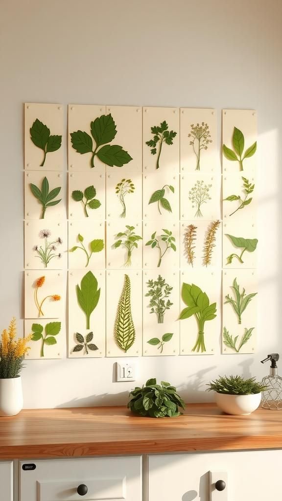 Botanical Herbarium Cutout Panels For Kitchens