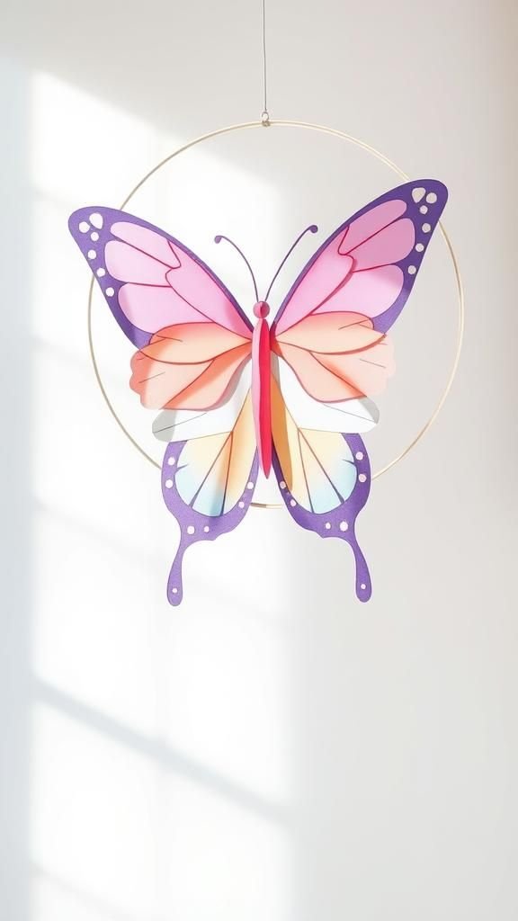 Butterfly Mobile With Floating Paper Wings
