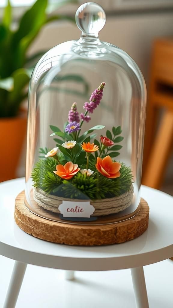 Miniature Garden Under A Glass Dome