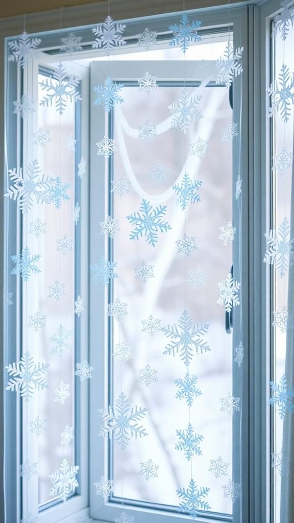 Snowflake Curtain Installation For Winter Windows