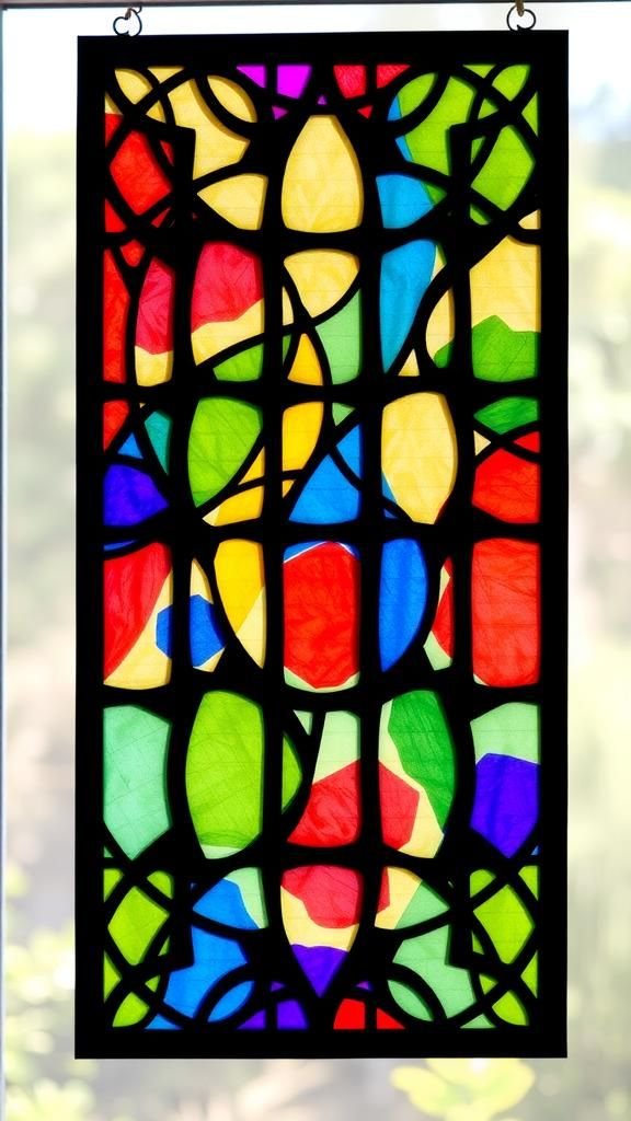 Stained-Glass Effect Tissue Collage Panels