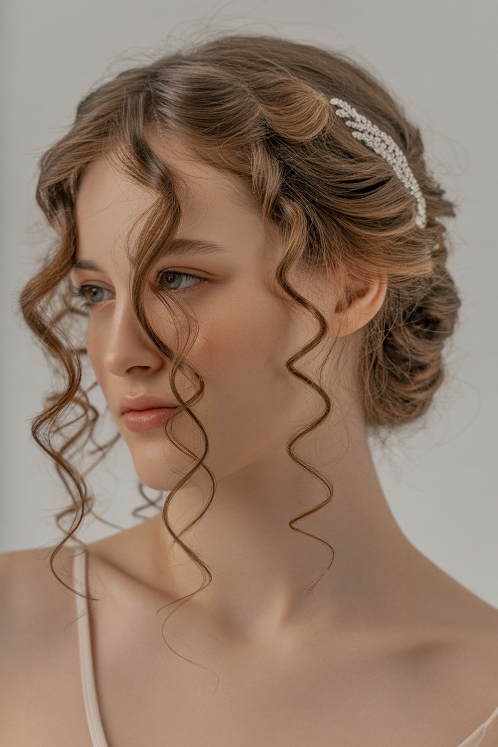 Half-Up Playful Curls With Twisted Sections