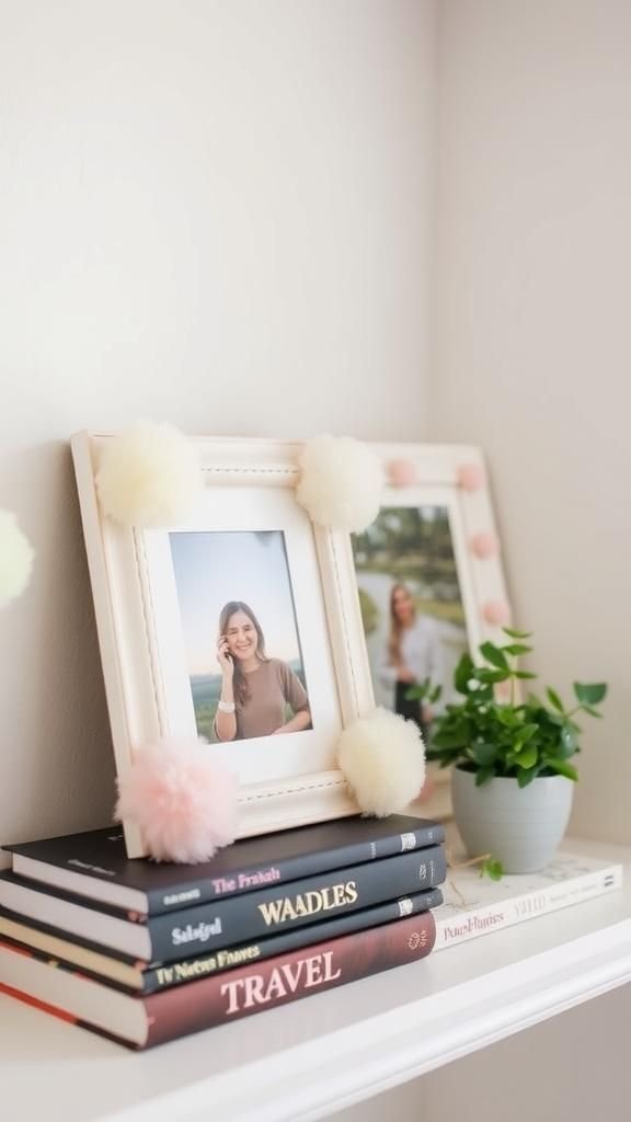 Pom Pom Photo Frame Cluster For Gallery Shelves