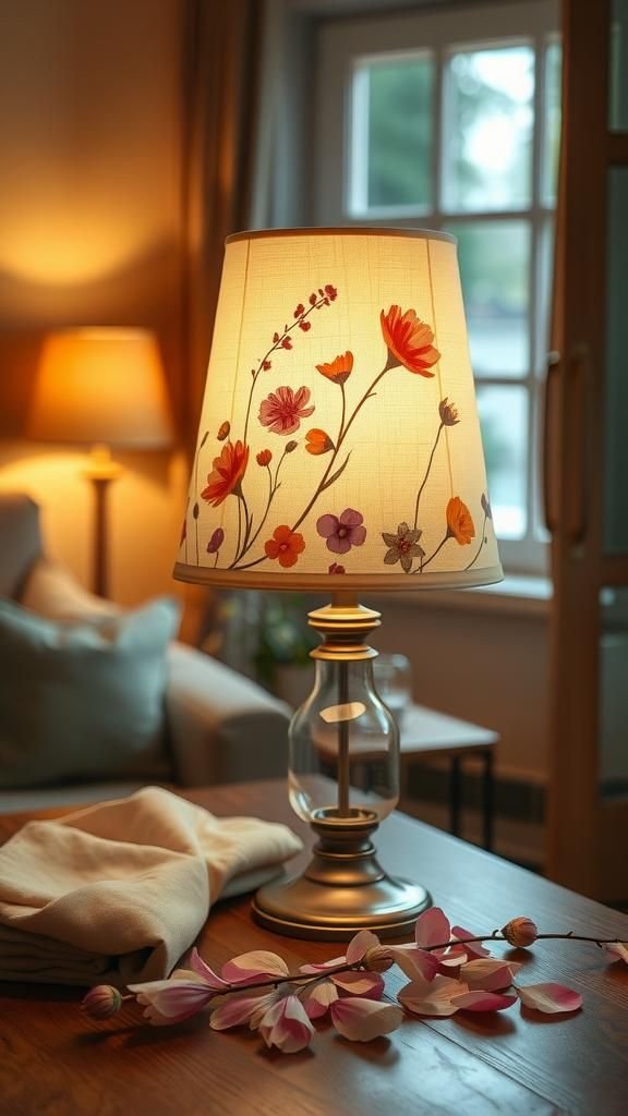 Pressed Flower Lampshade With Dappled Glow