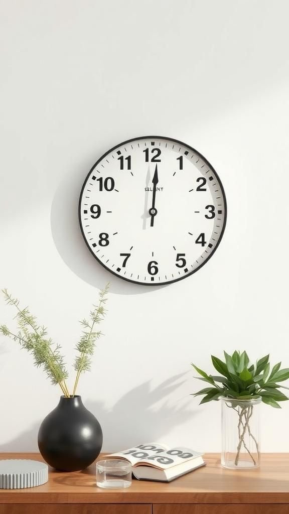 Minimal Wall Clock With Tufted Dial