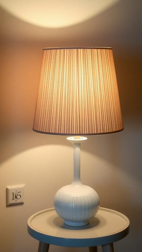Textured Lampshade With Soft Diffused Glow