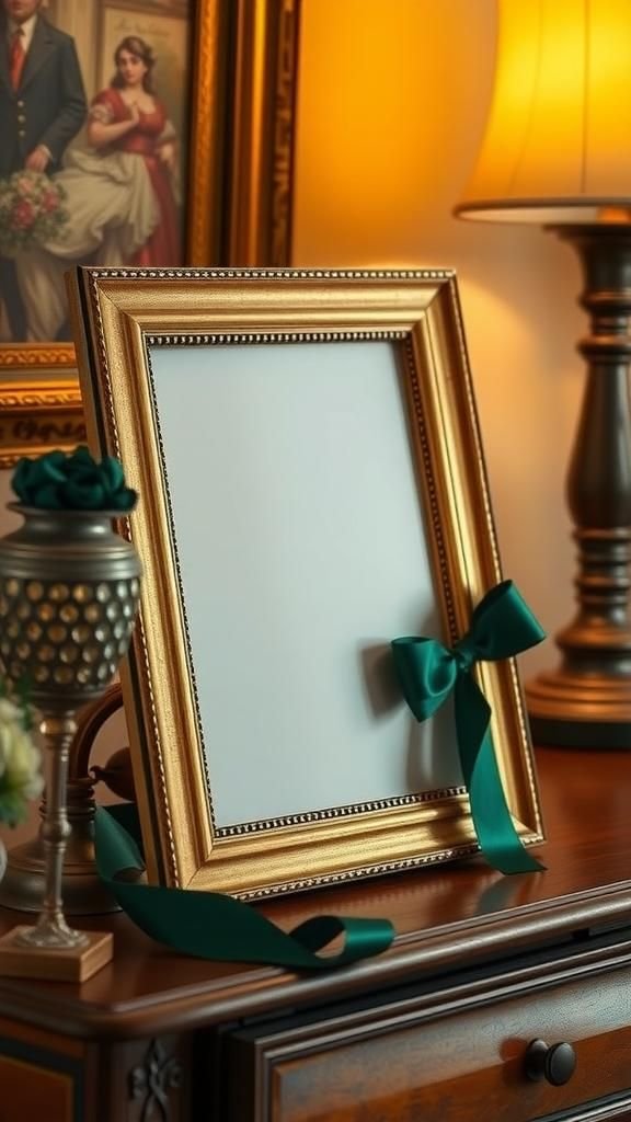 Ribbon-Trimmed Picture Frame with Keepsake Flair