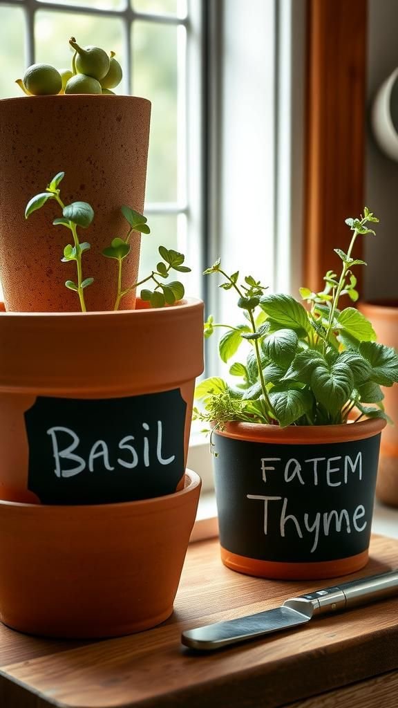 Chalkboard Label Bands For Kitchen Herbs