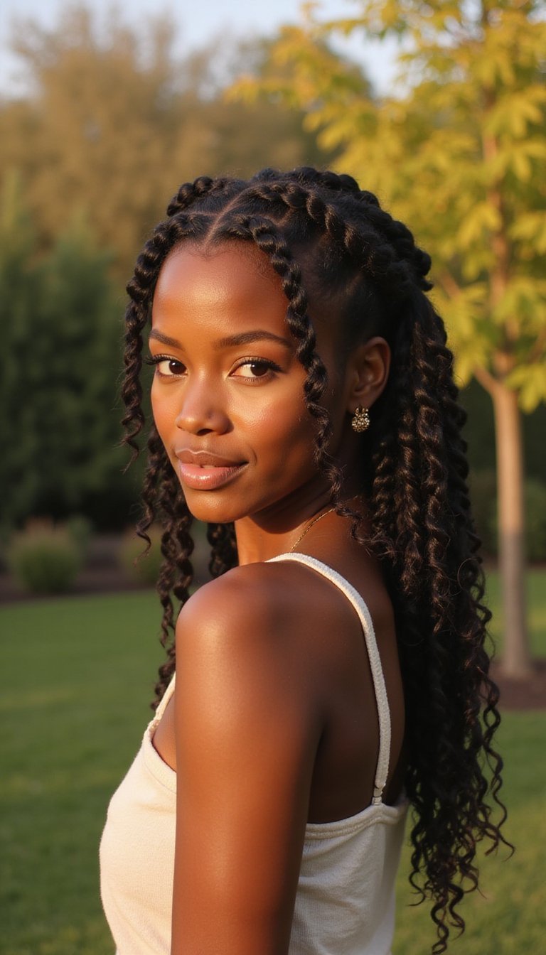 Braided Halo With Soft Curled Ends