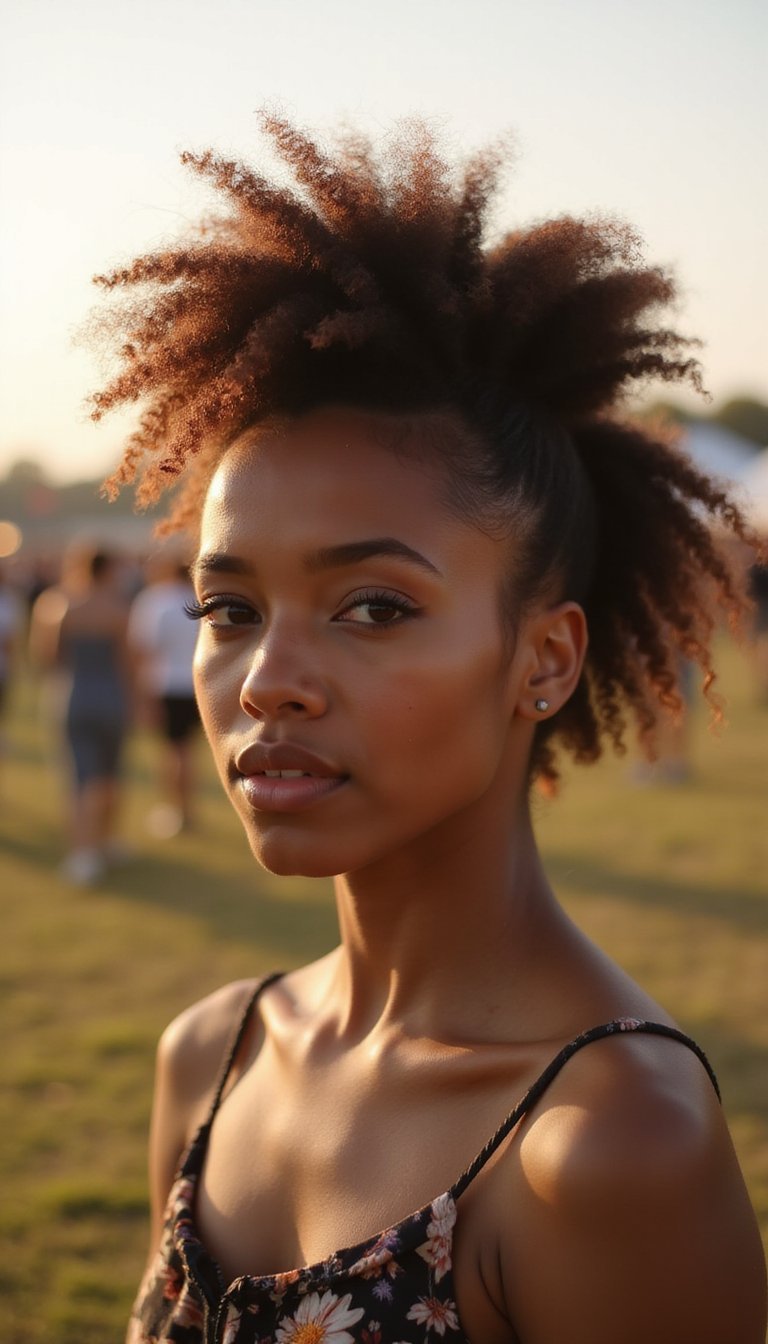 Elevated Puff Mohawk With Defined Curls