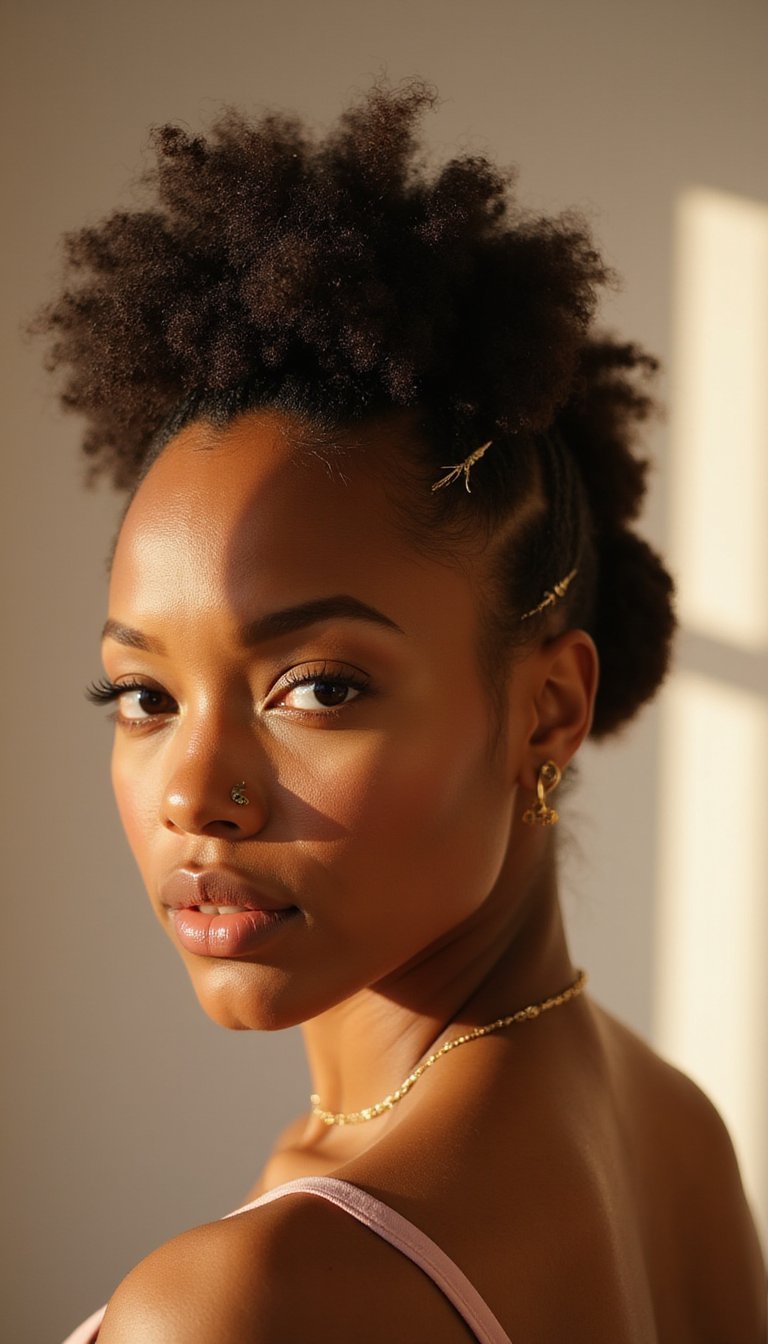 Low Tucked Bun With Edge Accents