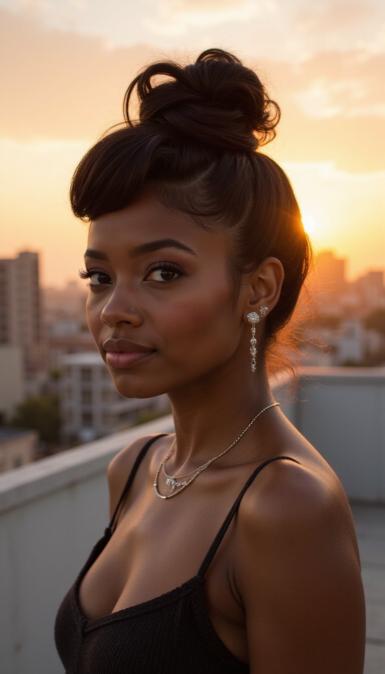 Sleek Side-Swept Updo For Special Events